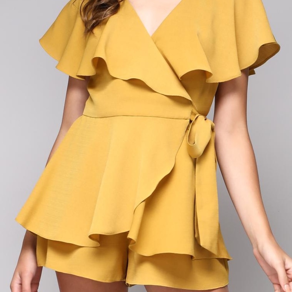 Do+Be yellow ruffled romper